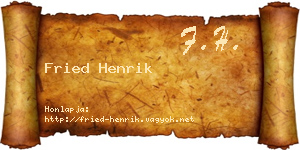 Fried Henrik névjegykártya